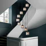 Lustre d'escalier vintage en cristal