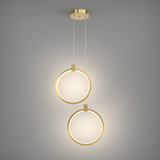 Lampe pendante circulaire à 2 lumières en laiton doré Charmed Hanging Light