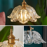 Pendentif fleur en verre