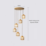 Lustre d'escalier vintage en cristal