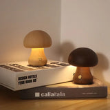 Lampe De Table Rechargeable Pour Champignons En Bois