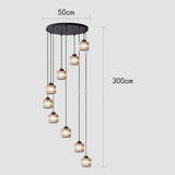 Lustre d'escalier vintage en cristal