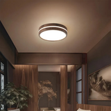 Lampe de plafond ronde en bois