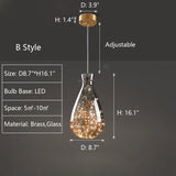 Lampe Suspendue Moderne En Verre Gris Ciel Étoilé
