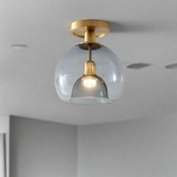 Verre Contemporain Gris Couloir Plafonnier