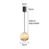 Lampe Pendante Sphère En Marbre Nordique Et Albâtre