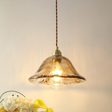 Lampe Pendante Vintage En Verre Brun