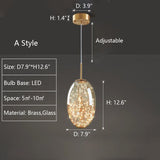 Lampe Suspendue Moderne En Verre Gris Ciel Étoilé