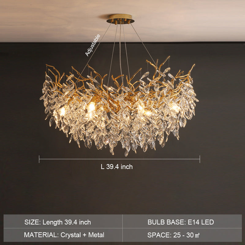 Lustre À Branches En Cristal De Style Français