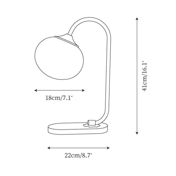 Lampe de table en métal et verre Marshmallow