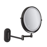 Miroir grossissant à LED noir rechargeable pour le maquillage et la salle de bain