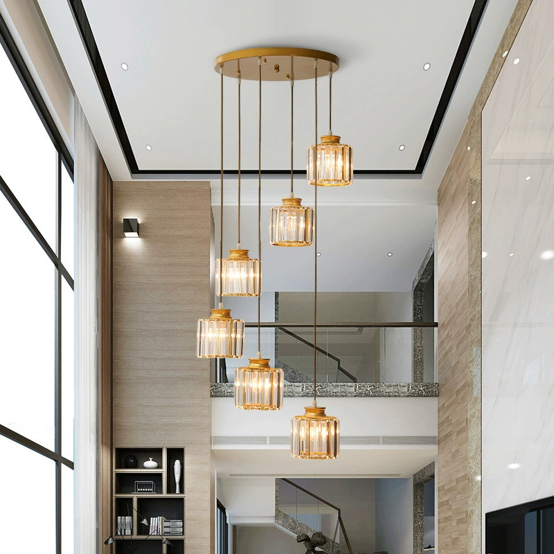 Lustre d'escalier vintage en cristal