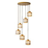 Lustre d'escalier vintage en cristal