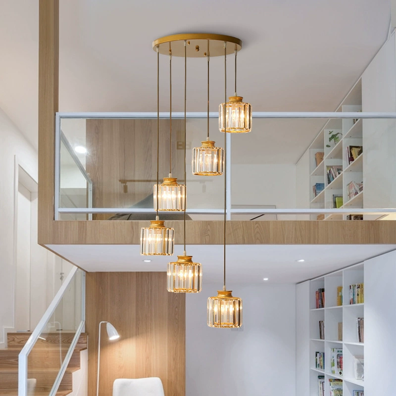 Lustre d'escalier vintage en cristal
