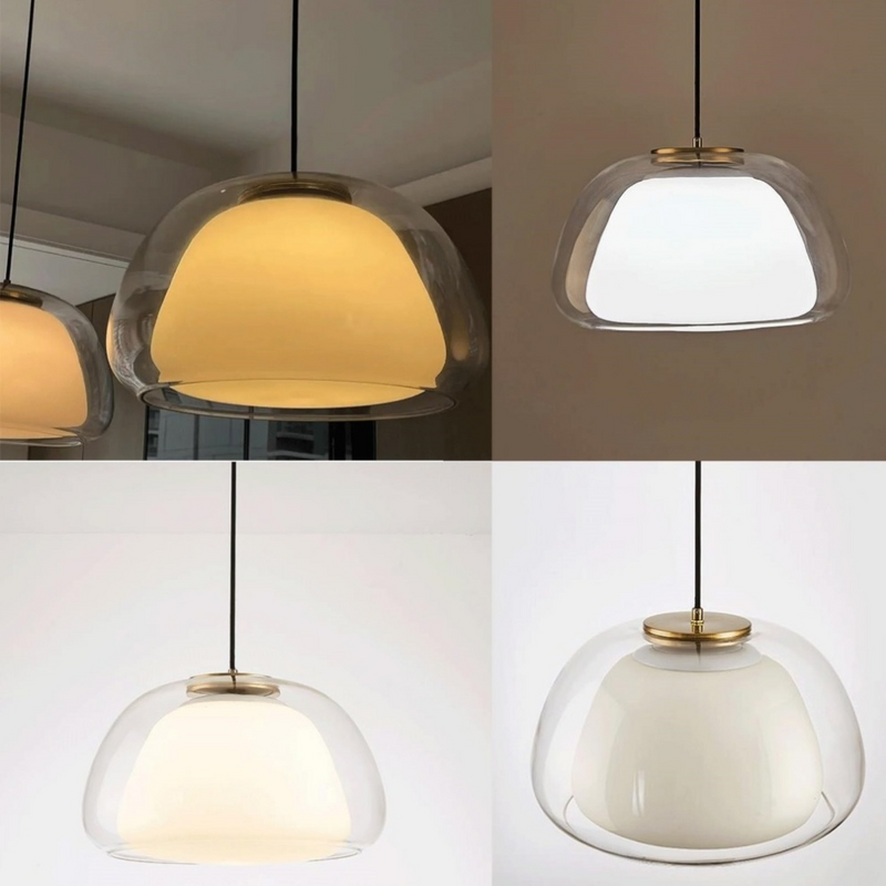 Lampe suspendue moderne en verre au lait