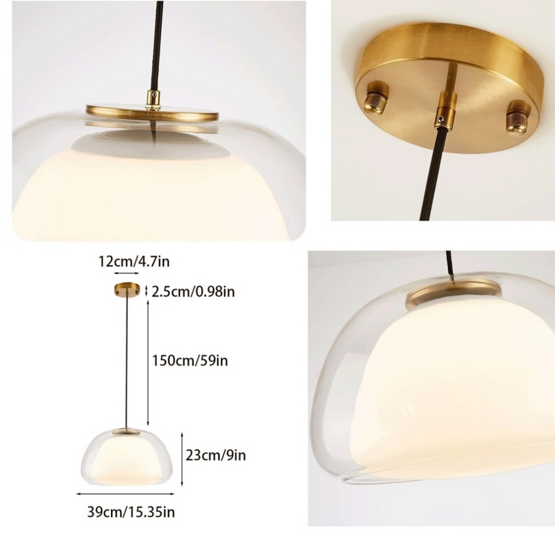 Lampe suspendue moderne en verre au lait