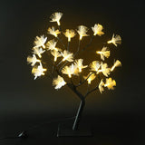 Lumière pour arbre à fleurs en fibre optique en bouleau blanc