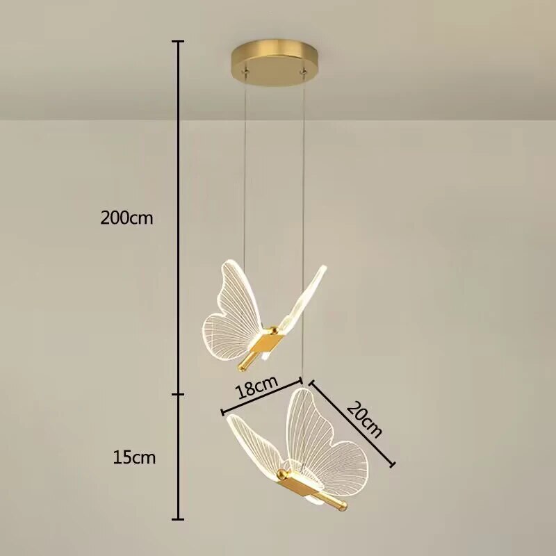 Lampe à suspendre en forme de papillon