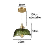 Lampe à suspension irrégulière en verre de laiton