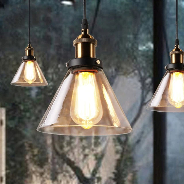 Lampe suspendue en verre antique | style vintage