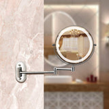 Argent chromé Miroir grossissant LED rechargeable pour le maquillage et la salle de bain