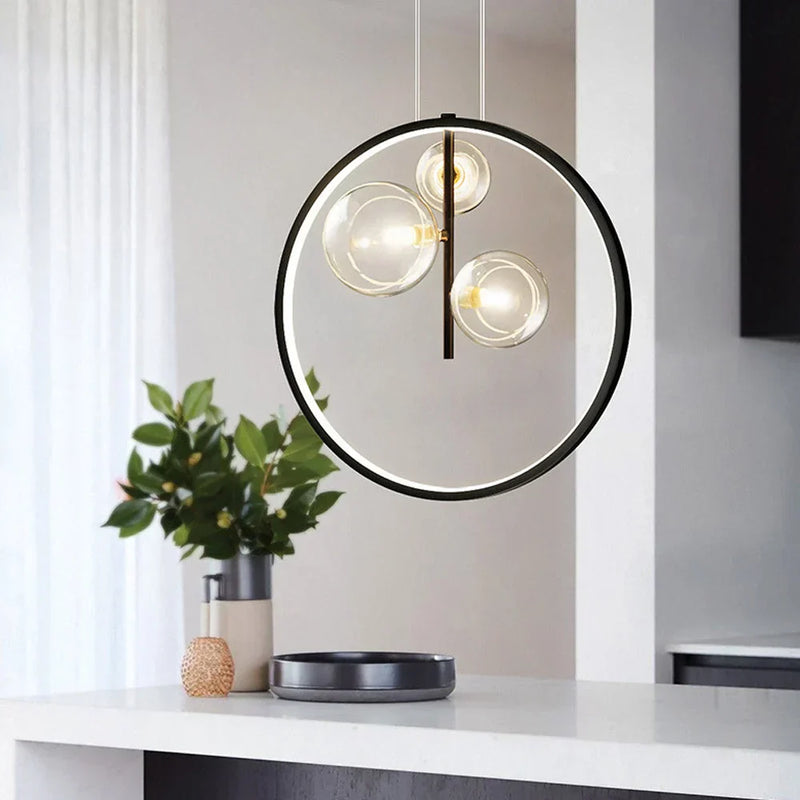 Nordic Bubble Lampes Suspendues En Verre Avec Anneau