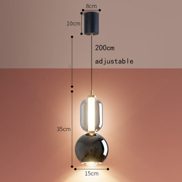 Nordic Creative Fer Verre Lampe suspendue