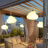 Suspension LED Minori Design Nuage Lait Blanc Métal/Acrylique Jardin