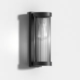 Lampe d'extérieur moderne cylindrique en métal et verre solaire IP65 étanche