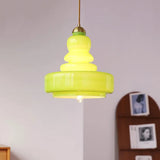 Lampe pendante en verre Bauhaus Gourd