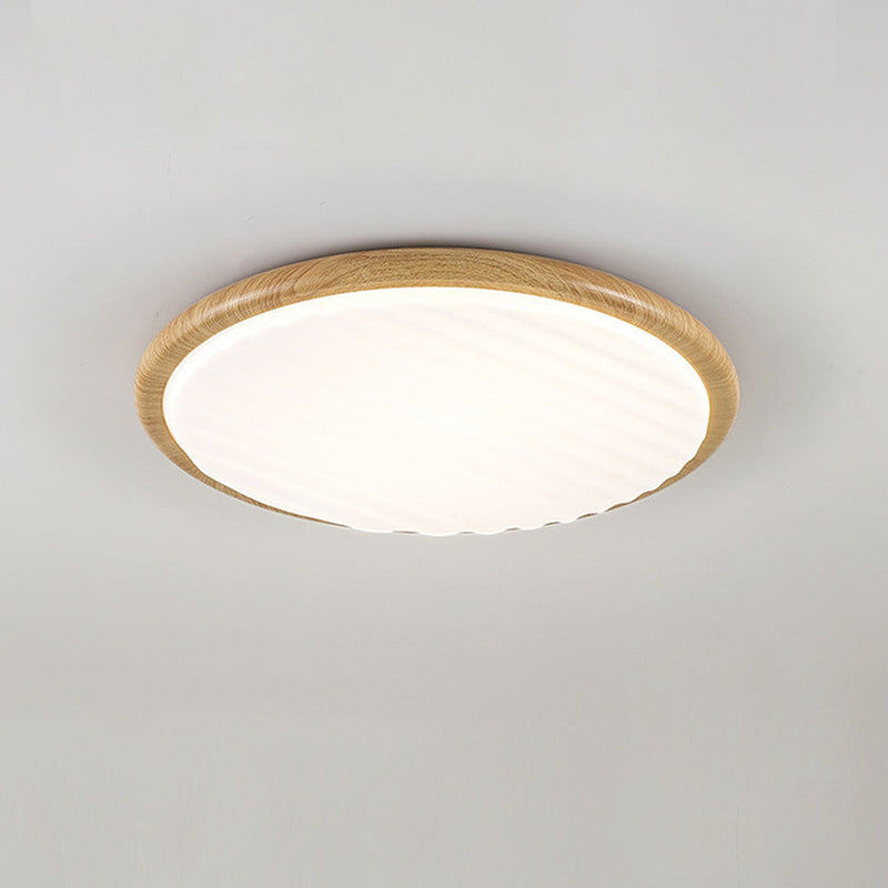 ronde en bois plié LED plafonnier chambre à coucher