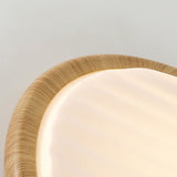 ronde en bois plié LED plafonnier chambre à coucher