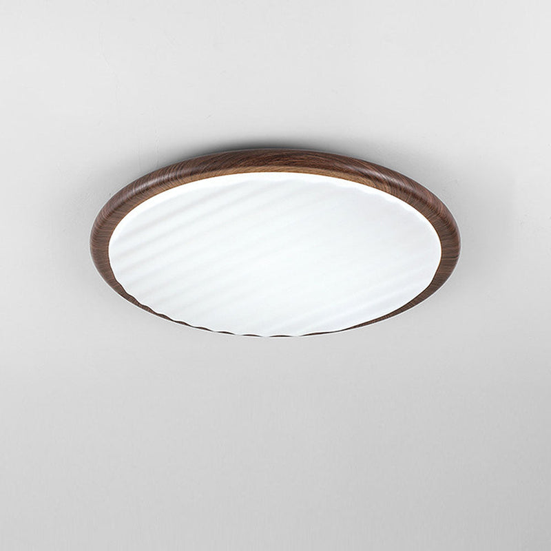 ronde en bois plié LED plafonnier chambre à coucher