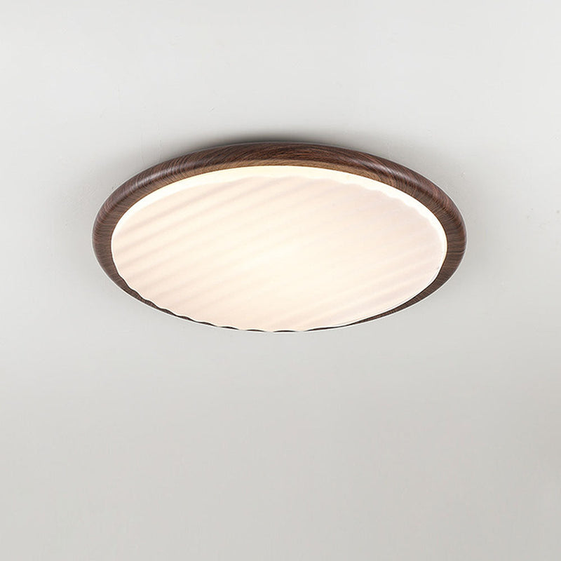 ronde en bois plié LED plafonnier chambre à coucher