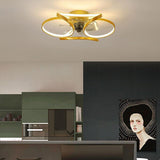 Flower LED Modern Flush Mount Ceiling Fan Lights avec télécommande