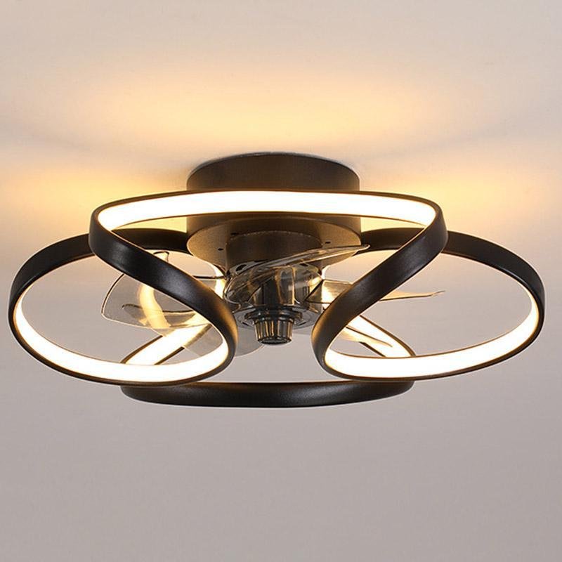 Flower LED Modern Flush Mount Ceiling Fan Lights avec télécommande