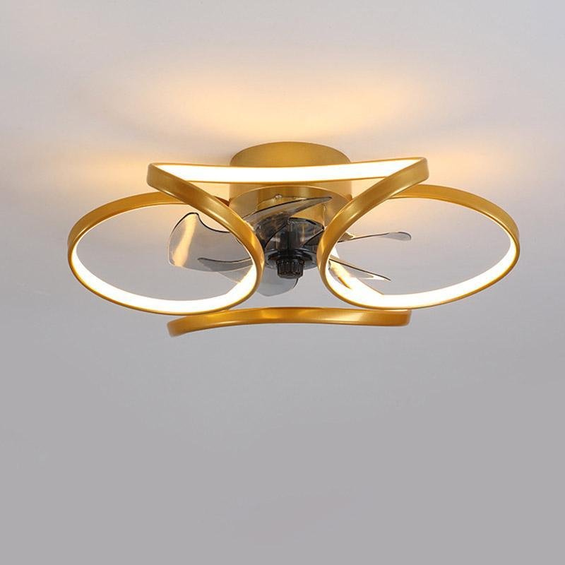 Flower LED Modern Flush Mount Ceiling Fan Lights avec télécommande