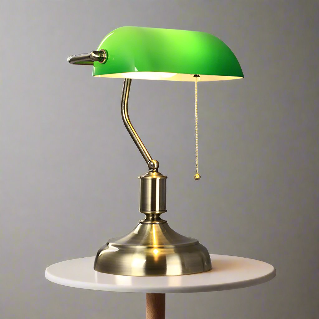 Abat-jour Conique En Verre Vert Pour Lampe De Table – Douille E27 – Art Déco