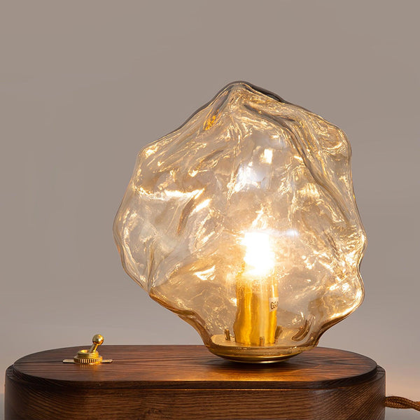 Lampe De Table En Verre En Forme De Pierre De Glace