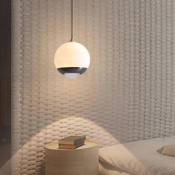 Lampe Pendante Sphère En Marbre Nordique Et Albâtre
