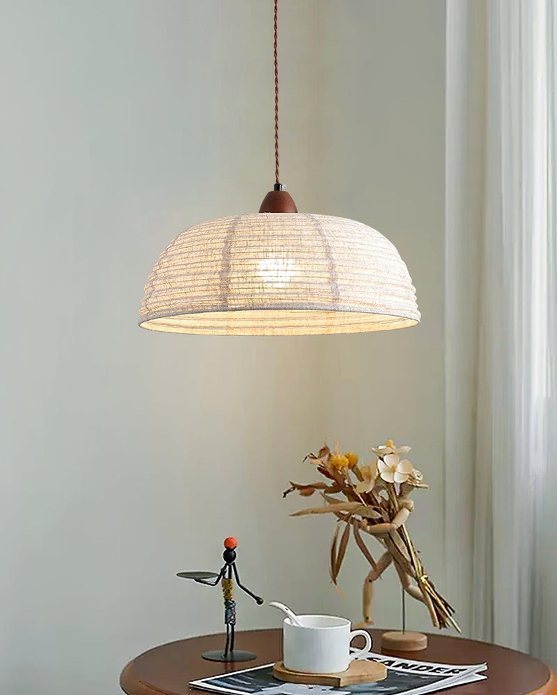 Lampe Suspendue En Bois Et Tissu