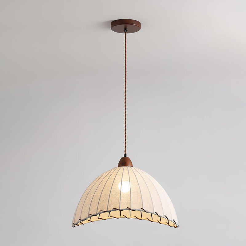 Lampe Suspendue En Bois Et Tissu