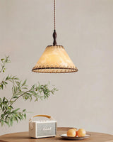 Lampe Suspendue En Bois Et Tissu