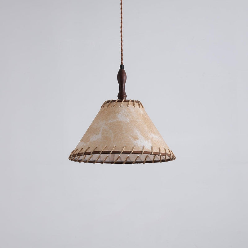 Lampe Suspendue En Bois Et Tissu