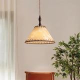 Lampe Suspendue En Bois Et Tissu