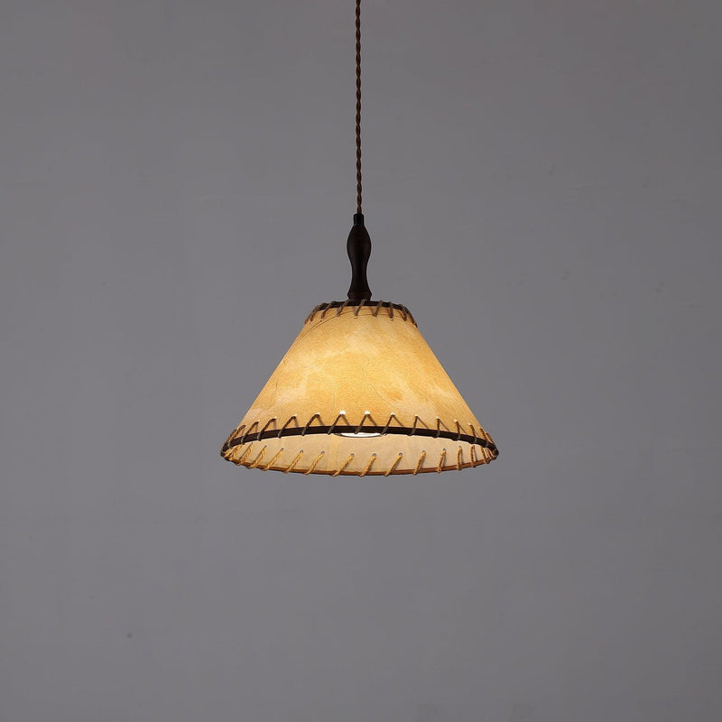 Lampe Suspendue En Bois Et Tissu