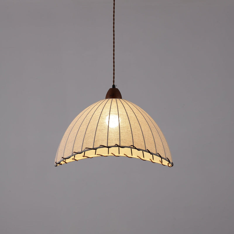 Lampe Suspendue En Bois Et Tissu