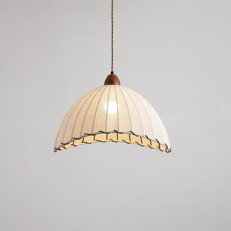 Lampe Suspendue En Bois Et Tissu