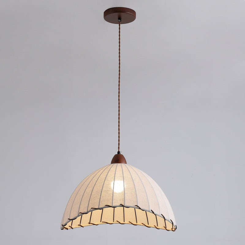 Lampe Suspendue En Bois Et Tissu