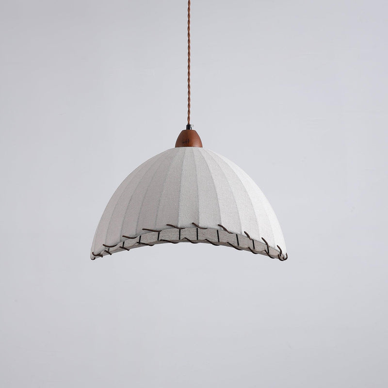 Lampe Suspendue En Bois Et Tissu